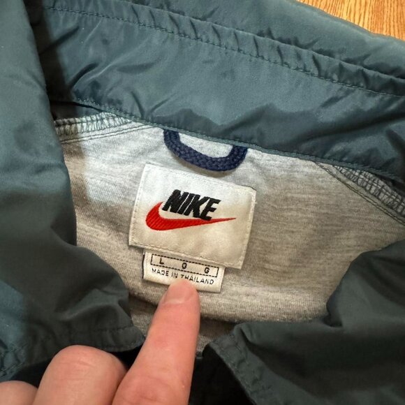 Vintage‎ 90s Nike Forest Green and Orange Full Zip Windbreaker - Picture 5 of 7